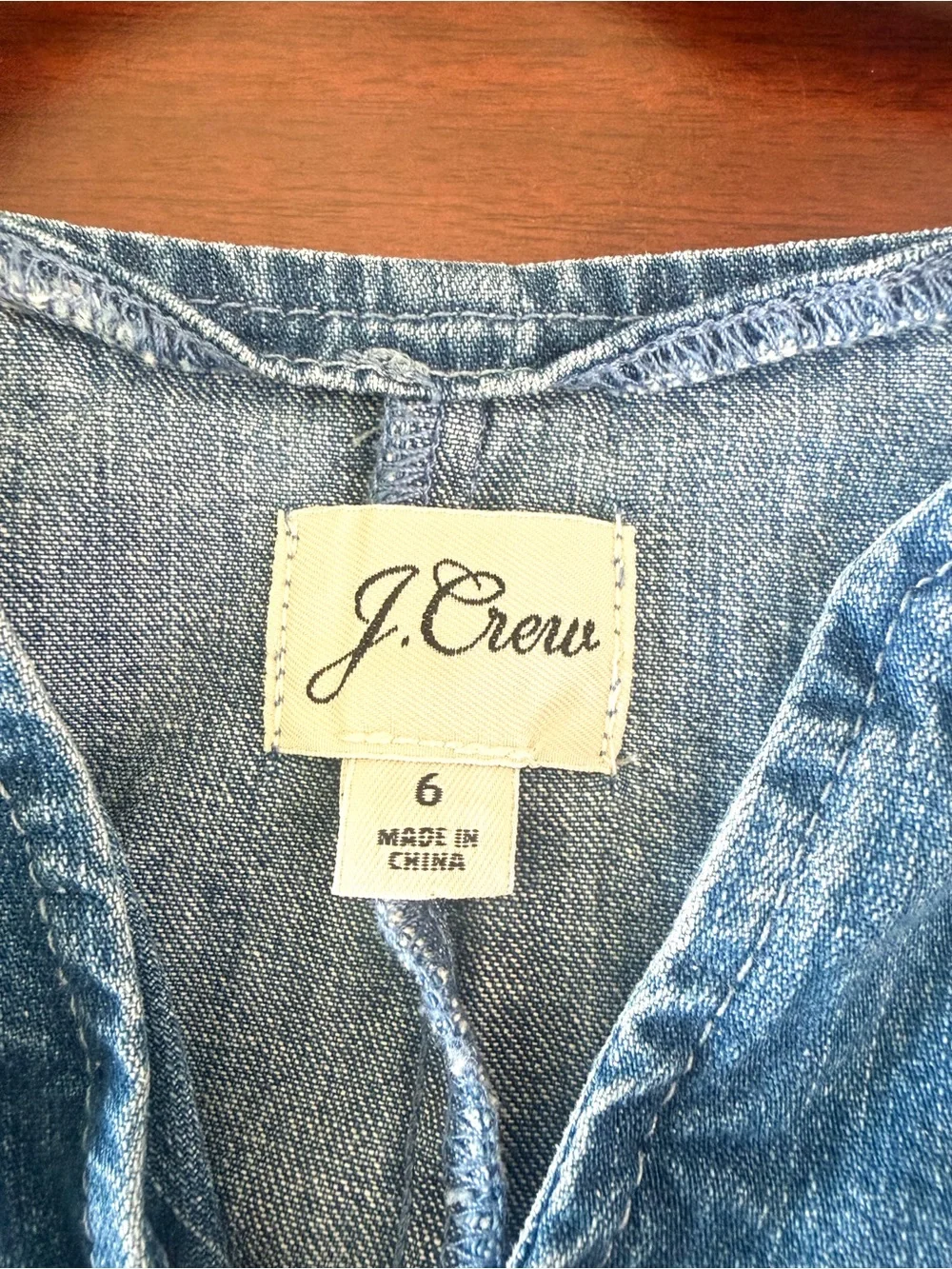 J. Crew Blue Denim Short-Sleeve Shift Dress
